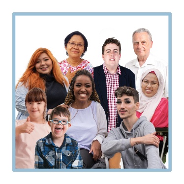 A group of diverse people. 