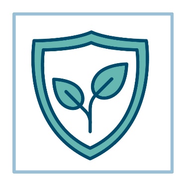 2 leaves in a safety icon. 