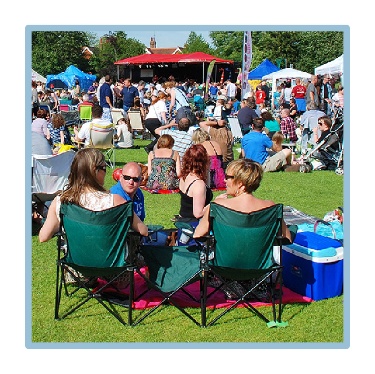 People at a community event. 
