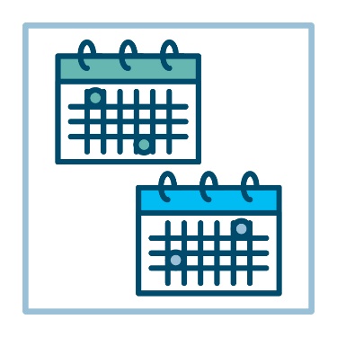 2 calendars with different dates marked. 