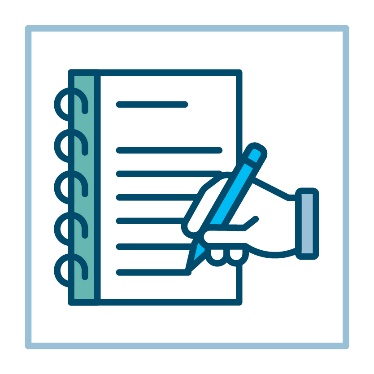 A person writing a report. 